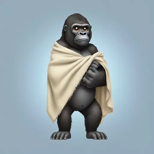 Gorilla holding a blanket emoji