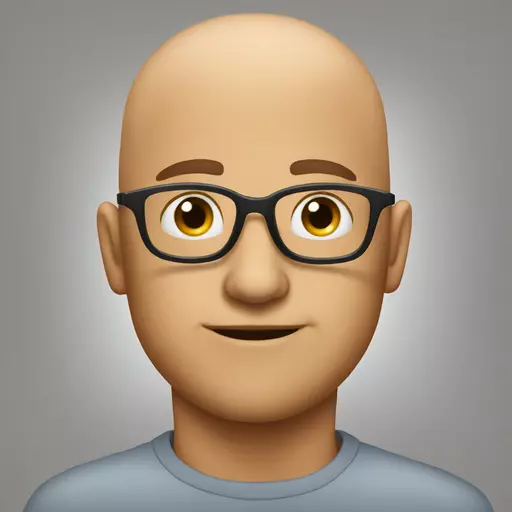 Please generate my Emoji with my picture but without Hair and wearing  eye glasses emoji