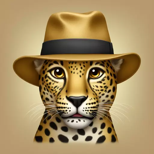 leopard with hat emoji
