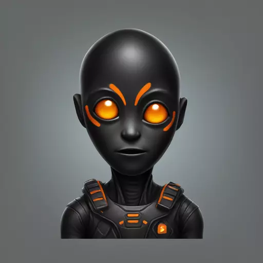 alien black with orange details emoji