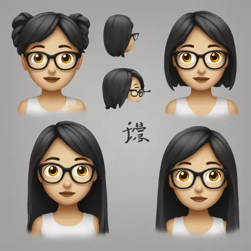 I want to creat a chinese girl wear a black glasses  emoji