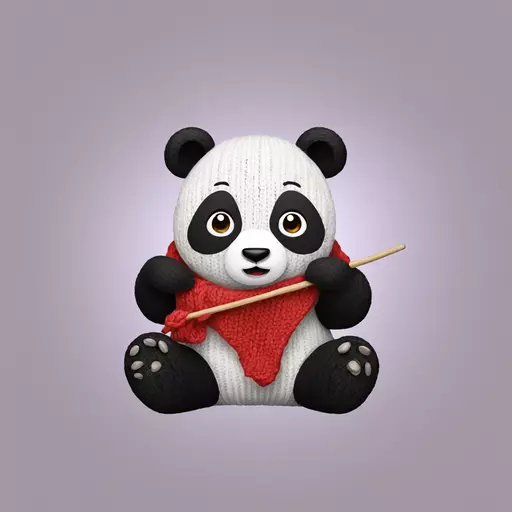 panda knitting emoji