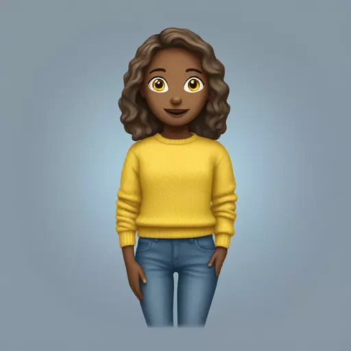 girl in blue and yellow sweater emoji