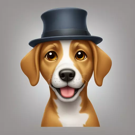 dog with hat emoji