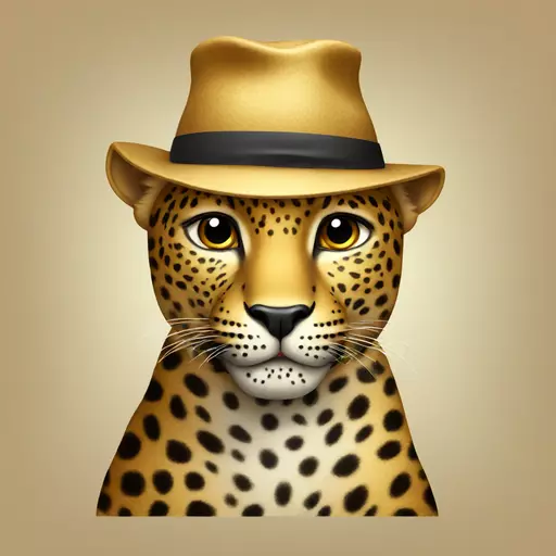 leopard with hat emoji