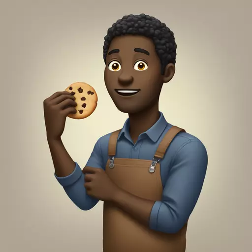 Black Guy eating cookie emoji