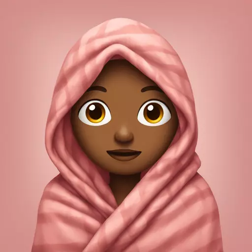 a girl wrapped in a blanket emoji