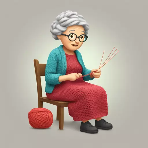 granny knitting emoji