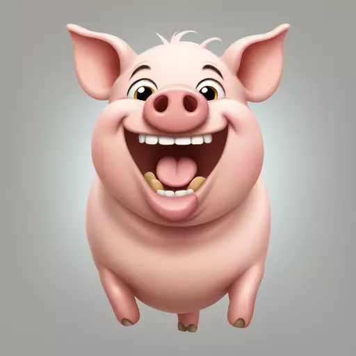 A pig laughing like crazy emoji