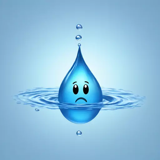 A water droplet hitting the water, ripples spreading from the center emoji