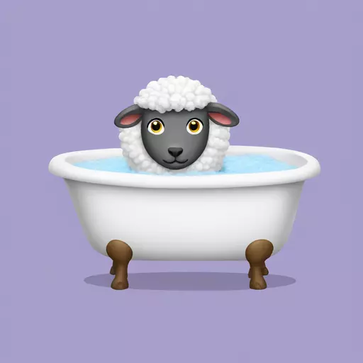 sheep in a bathtub emoji