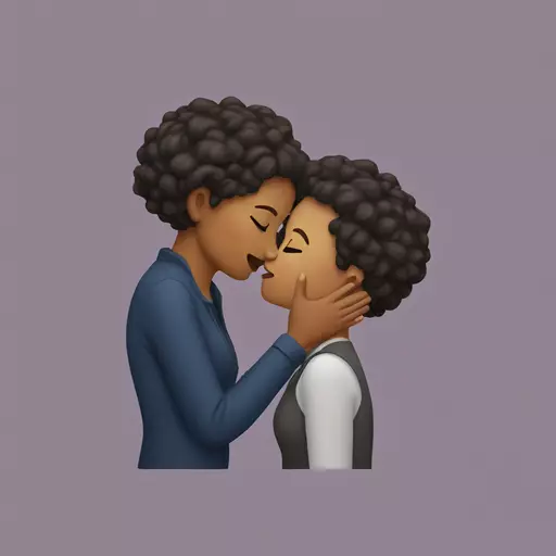 lesbian woman kissing passionately  emoji