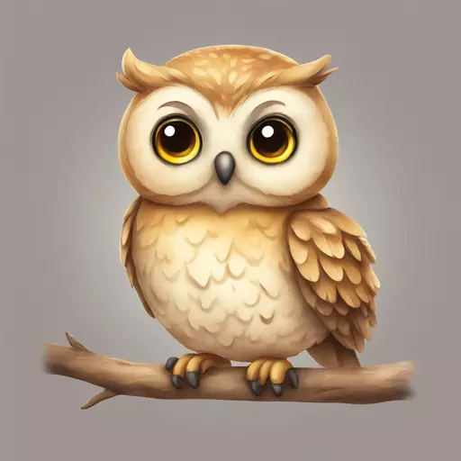 cute owl waterpaint emoji