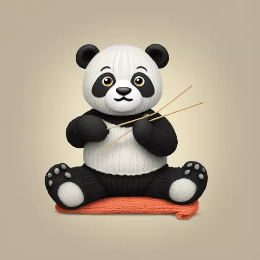 panda knitting emoji