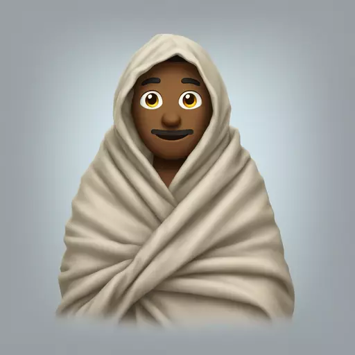 a man wrapped in a blanket emoji