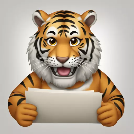 A tiger drawing a picture of GBMS emoji