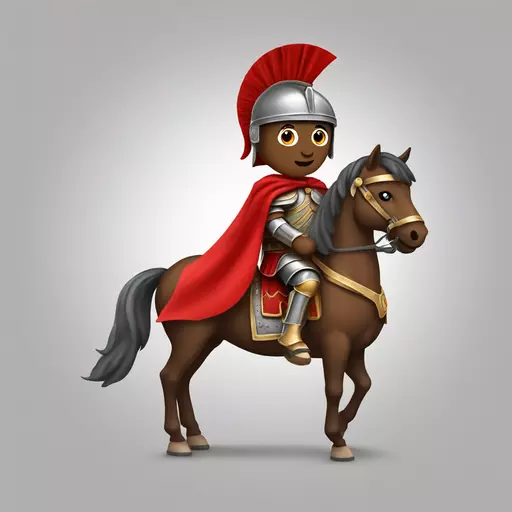 Roman Centurion with red cape on horse emoji