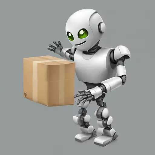 robot grabbing a package on transparent background emoji