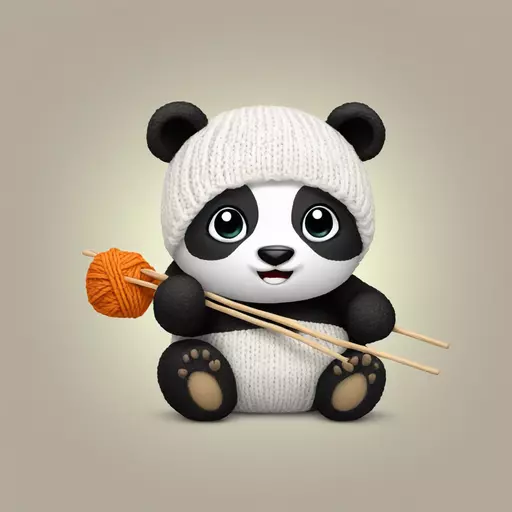 panda knitting emoji