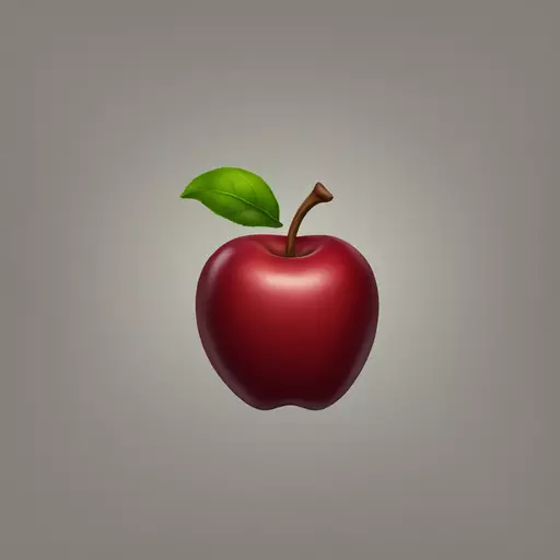 A single apple that is the colour of deep dark red emoji