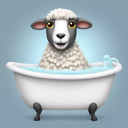 sheep in a bathtub emoji