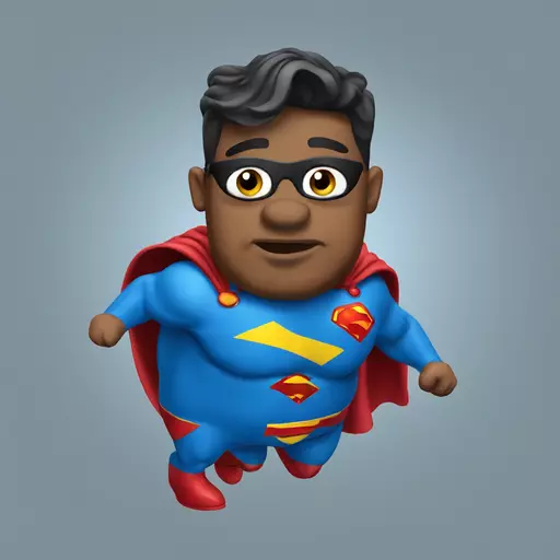 blue pig super man emoji