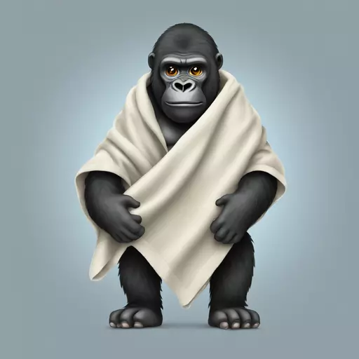 Gorilla holding a blanket emoji