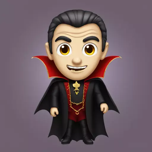 Dracula with gold emoji