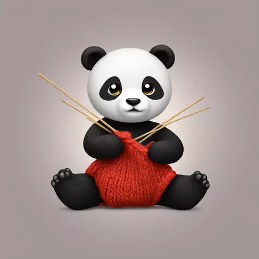 panda knitting emoji