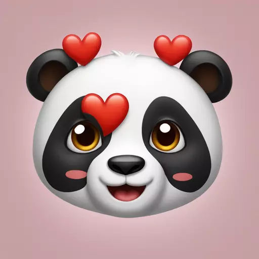 Panda corazón rojo emoji