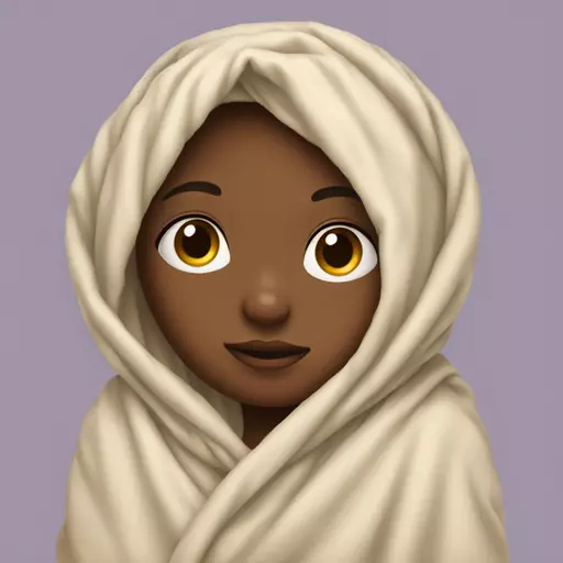 a girl wrapped in a blanket emoji