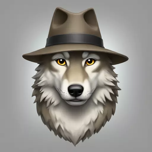 wolf with hat emoji