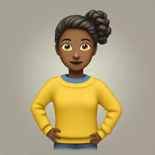 girl in blue and yellow sweater emoji