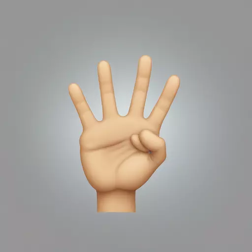 Hand open with thumb folded in front emoji