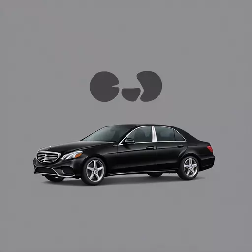 A black Mercedes E300 car emoji