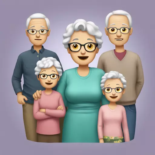 granny with family emoji