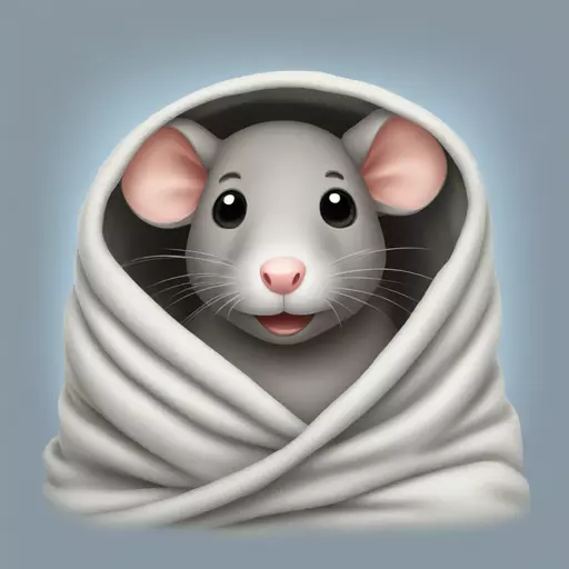 a rat in a blanket emoji