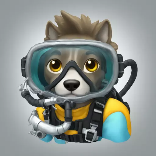 wolfy scuba diving emoji