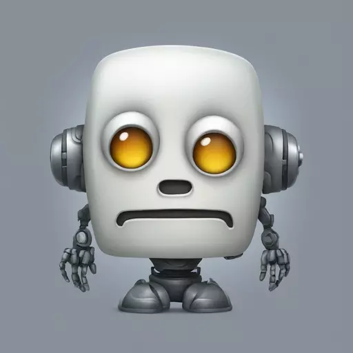 Troubled robot emoji