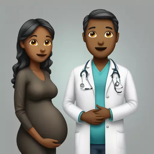 pregnant girl talking to doctor emoji