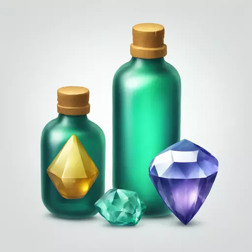 bottle and gem on white emoji