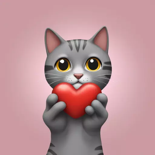 Can you make me a cat emote with a heart in the middle and hands underneath holding up the heart emoji