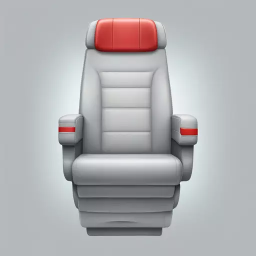 A light grey and frontal square airplane seat from Austrian Airlines (but it should have AITZI AIRLINES written on it) emoji