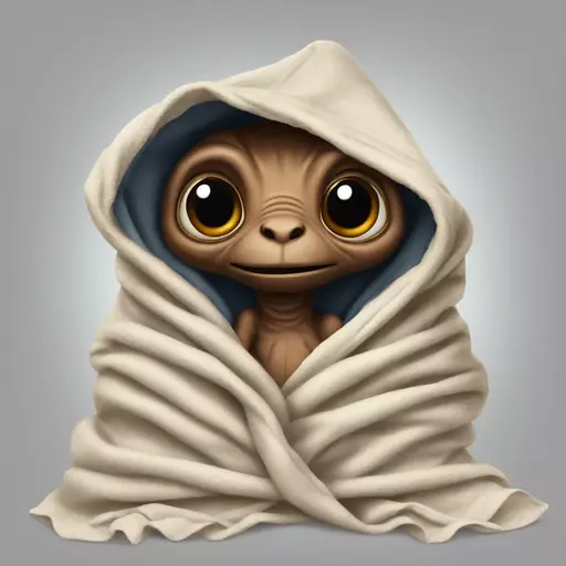 E.T. wrapped in a blanket emoji