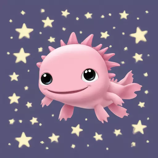 axolotl with stars emoji