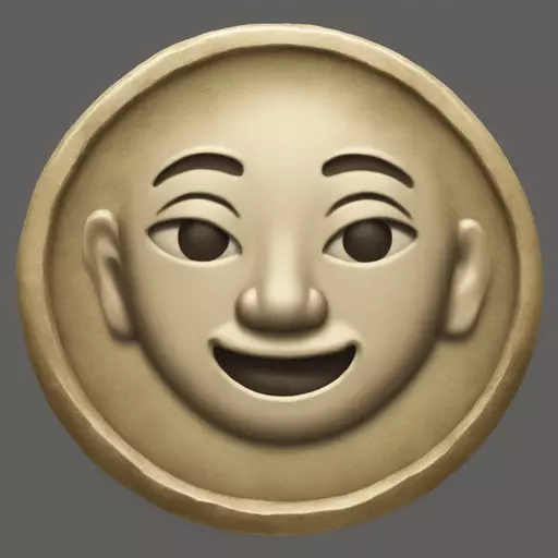 Please create a directly copyable emoji for me, with the main subject being an ancient Chinese coin. It can have no text on it, mainly just showing the shape of the coin—round on the outside and square on the inside. The emoji should be in color. emoji