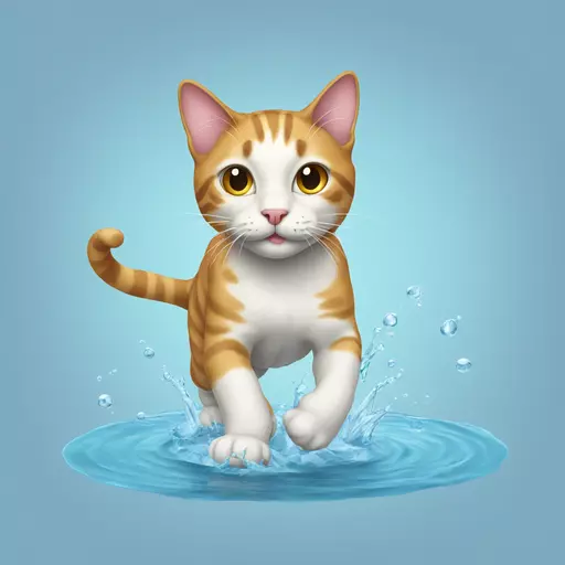 Cat walking on water  emoji