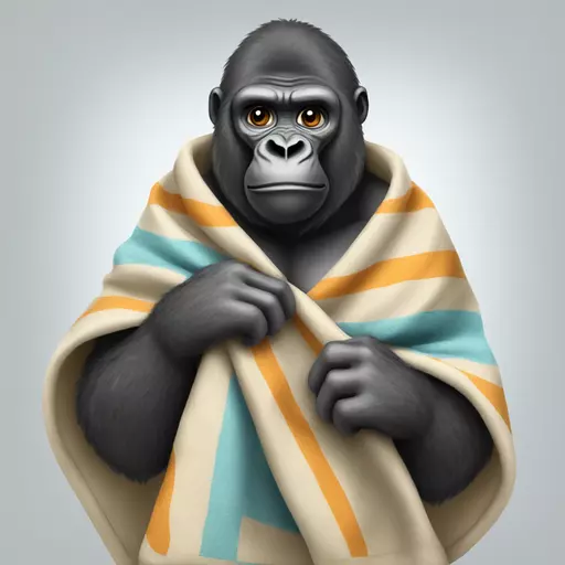 Gorilla holding a blanket emoji