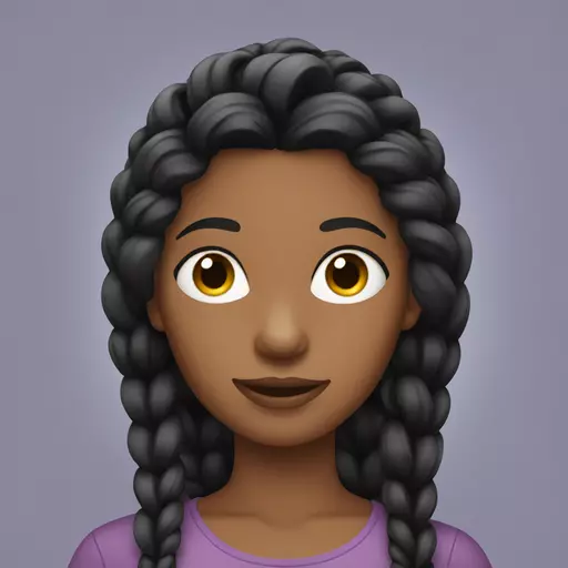 black haired woman with braid emoji