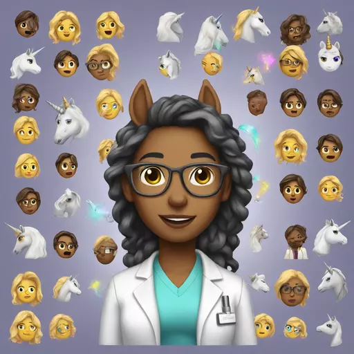 Mariah The Scientist as a unicorn/human hybrid emoji